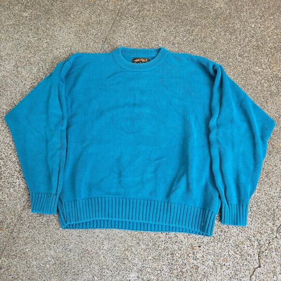 Vtg 90s EDDIE BAUER Plain Earthtone Outdoors Gorp Heavyweight Knit Sweater Lg - Picture 1 of 5